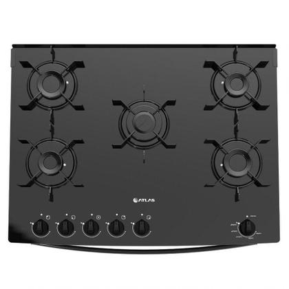 Imagem de Fogão De Piso Atlas 5 Bocas Top Glass Preto Bivolt