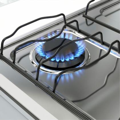 Imagem de Fogão de Piso Atlas Mônaco Plus 4 Bocas com mesa de inox tampa de vidro e acendimento automático Branco
