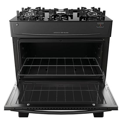 Imagem de Fogão de Piso Atlas Mônaco Top Glass 5 Bocas Acendimento Automático Preto