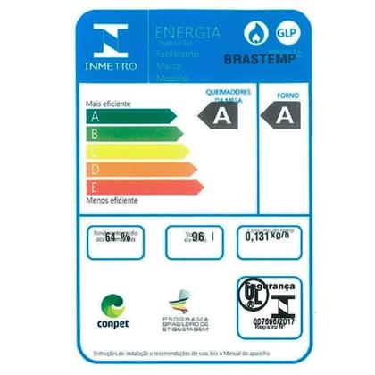 Imagem de Fogão de Piso Brastemp 6 Bocas BFS6NCB, Mesa de Inox, Acendimento Automático, Botões Removíveis, Branco, Bivolt