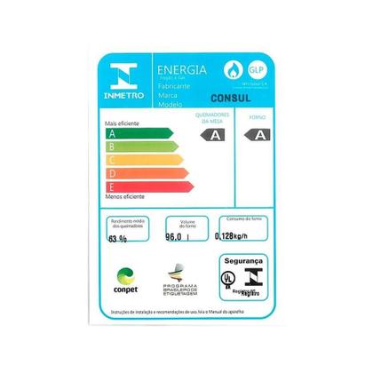 Imagem de Fogão de Piso Consul 5 Bocas com Acendimento Automático e Botões Removíveis Branco CFS5NAB Bivolt