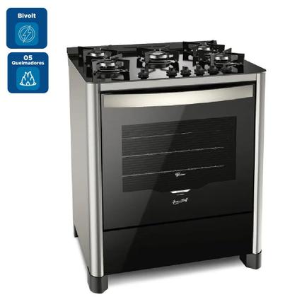 Imagem de Fogão de Piso Fischer 5 Bocas Gran Cheff com Mesa de Vidro Silver - Bivolt