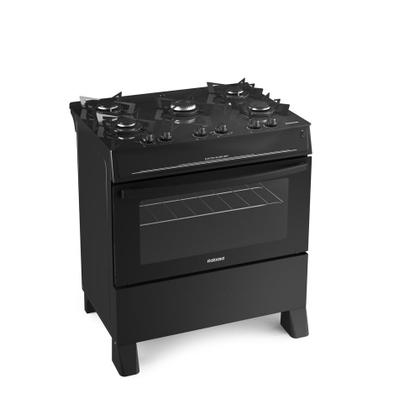 Imagem de Fogão de Piso Itatiaia 5 Bocas com Mesa de Vidro Electra Glass New Preto  Bivolt