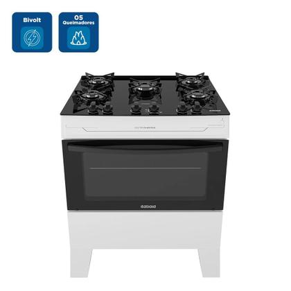 Imagem de Fogão de Piso Itatiaia 5 Bocas Electra Glass Plus Branco - Bivolt