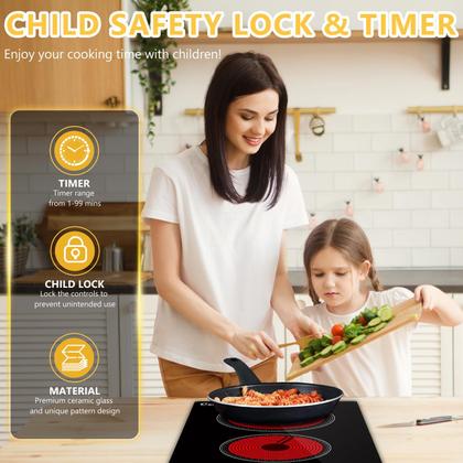 Imagem de Fogão elétrico Cusinesync 2 queimadores de 12 polegadas com 9 níveis de potência