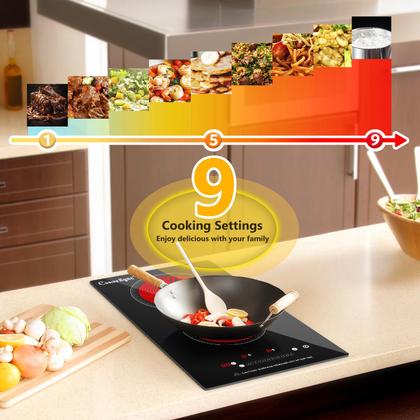 Imagem de Fogão elétrico Cusinesync 2 queimadores de 12 polegadas com 9 níveis de potência