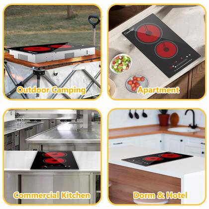 Imagem de Fogão elétrico Cusinesync 2 queimadores de 12 polegadas com 9 níveis de potência