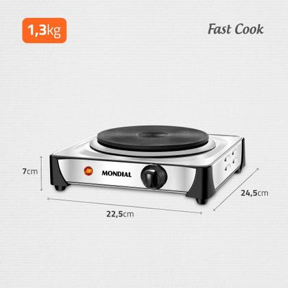 Imagem de Fogão elétrico de mesa 1 prato 1.000 watts - Fast Cook (220V)
