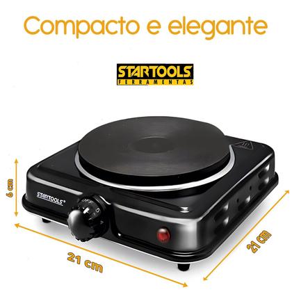 Imagem de Fogão Elétrico Indução Sem Gás 220V 5 Níveis 1000W 1 Boca  Camping Cozinha Pequena