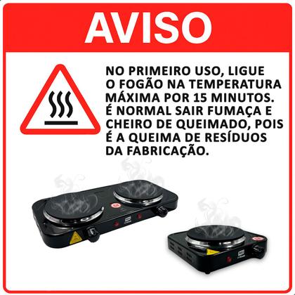 Imagem de Fogão Elétrico Portátil 1 Boca 1000W Cooktop de Mesa com Controle de Temperatura 127V 220V Camping INMA