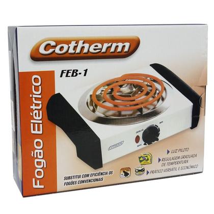 Imagem de Fogão Elétrico Portátil de Mesa 1 Boca 1000W Branco Temperatura Regulável Cotherm FEB-1