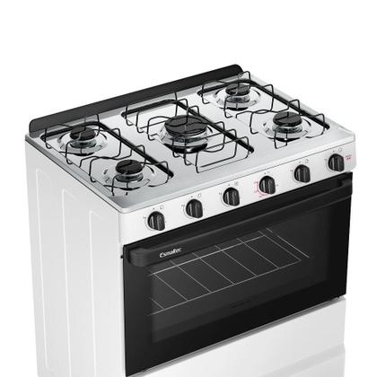 Fogão Esmaltec 5 Bocas Ideal Pop Mesa de Aço Inox Branco F5ISB Imagem de Fogão Esmaltec 5 Bocas Ideal Pop Mesa de Aço Inox Branco F5ISB