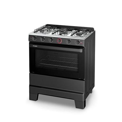 Imagem de Fogão Esmaltec 5 Bocas Ideal Super Mesa de Aço Inox Preto F5IAP - Bivolt