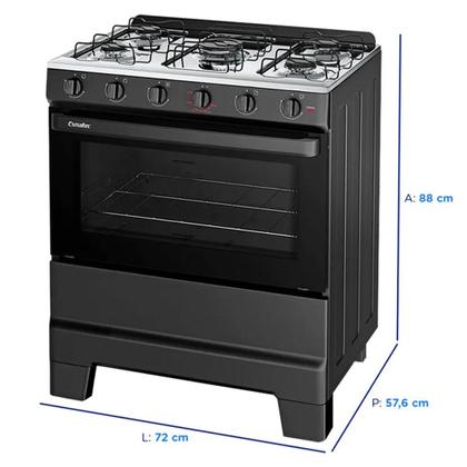 Imagem de Fogão Esmaltec Ideal Pop 5 Bocas Manual Mesa Aço Inox