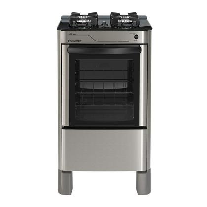 Imagem de Fogão Esmaltec Jade Glass 4 Bocas Inox com Forno Limpa Fácil e Acendimento Automático