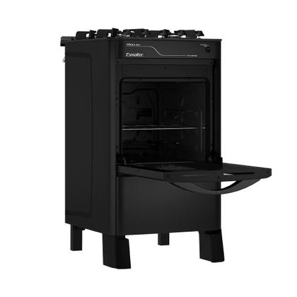 Imagem de Fogão Esmaltec Pérola Glass 4 bocas Branco com Trempes de Ferro Fundido