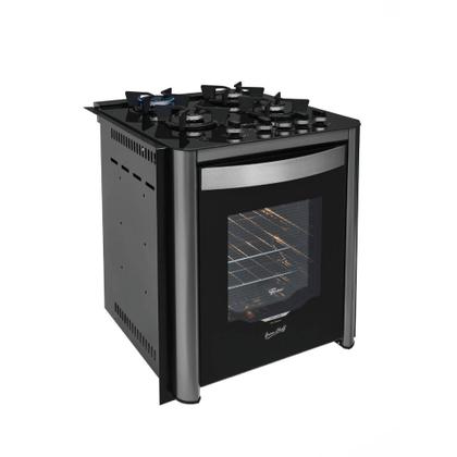 Imagem de Fogão Fischer Gran Cheff De Embutir 4 Bocas Silver Mesa De Vidro Preto 127V