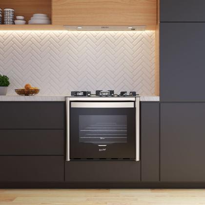 Imagem de Fogão Fischer Gran Cheff de Embutir 5 Bocas Mesa de Vidro Com Dourador 110L Silver 220V 28550-65541