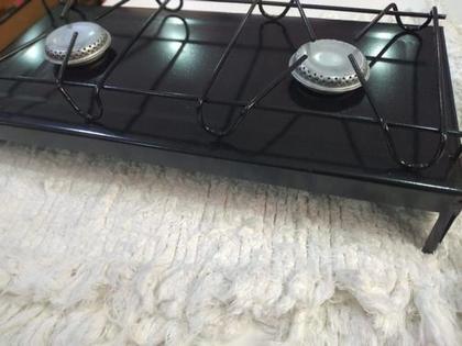 Imagem de Fogão Fogareiro 2 Bocas Camping Portátil Preto