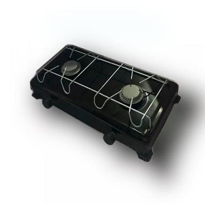 Imagem de Fogão Fogareiro 2 Bocas Preto Camping Portátil A Gás