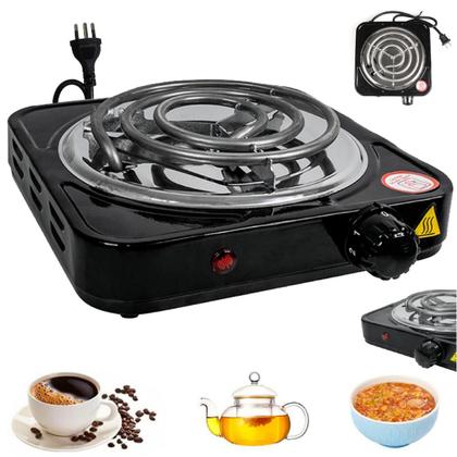 Imagem de Fogão Fogareiro Elétrico 1 boca Portátil Viagem Férias Pratico Espiral Camping Lazer 110 ou 220v 1000 Wats