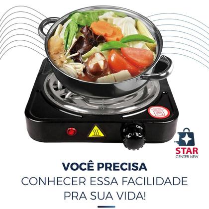 Imagem de Fogão Fogareiro Elétrico 1 boca Portátil Viagem Férias Pratico Espiral Camping Lazer 110 ou 220v 1000 Wats