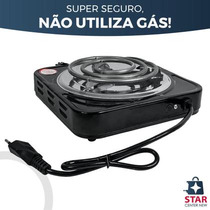 Imagem de Fogão Fogareiro Elétrico 1 boca Portátil Viagem Férias Pratico Espiral Camping Lazer 110 ou 220v 1000 Wats