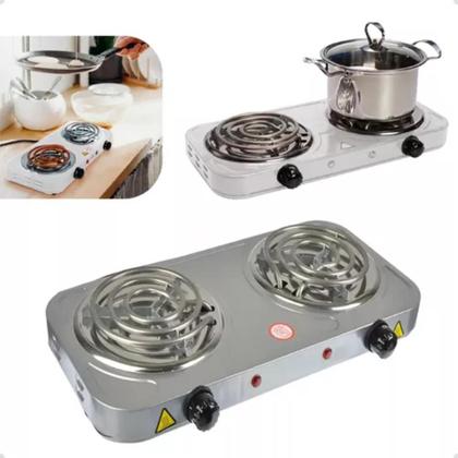 Imagem de Fogão Fogareiro Elétrico Portátil 2 Bocas 2000w 110v ou 220v Potente Pratico