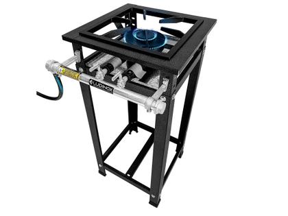Imagem de Fogão Industrial 1 Boca 30x30 Baixa Pressão Com Queimador Duplo Ferro Fundido