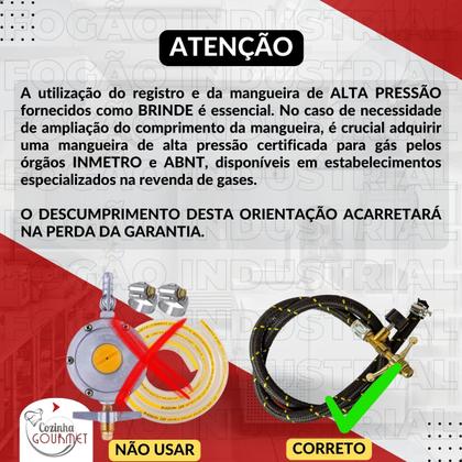 Imagem de Fogão Industrial 2 Bocas Fundido Alta Pressão 30x30 Cozinha Gourmet
