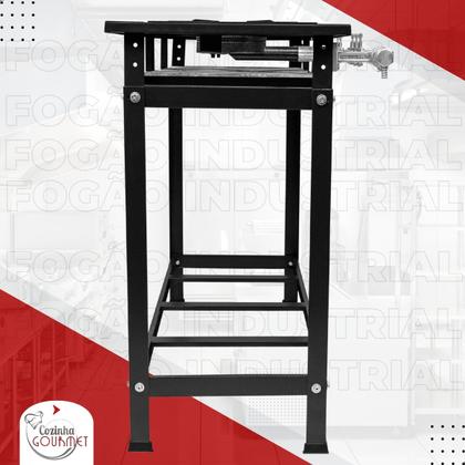 Imagem de Fogão Industrial 3 Bocas Duplas Baixa Pressão 30x30 Cozinha Gourmet