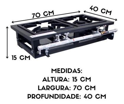 Imagem de Fogão Industrial Duas Bocas Baixa Pressão Mesa