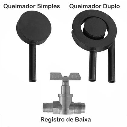 Imagem de Fogão Industrial Inox 2 Duas Bocas de Baixa Pressão Queimador Simples e Duplo