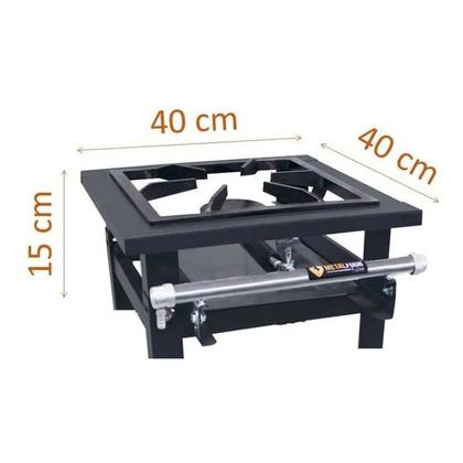 Imagem de Fogão Industrial Mesa Baixa Pressão 1 Boca Queimador Simples Grelha 30x30