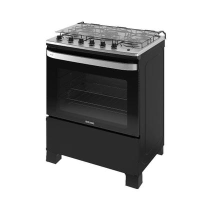 Imagem de Fogao Itatiaia Itachef 5 Bocas Mesa De Inox Preto Tripla Chama Bivolt (3700000500)