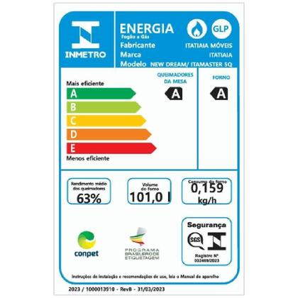Imagem de Fogao Itatiaia Itachef 5 Bocas Mesa De Inox Preto Tripla Chama Bivolt (3700000500)
