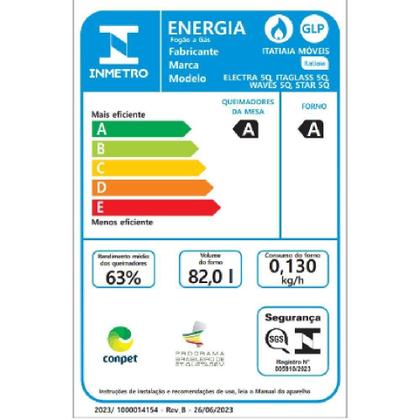 Imagem de Fogão Itatiaia Itaglas Piso 5 Bocas Preto Mesa Vidro Bivolt 3700000373