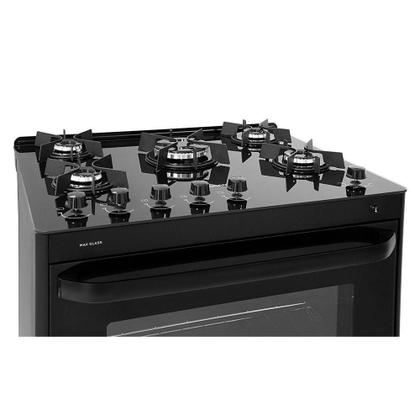 Imagem de Fogão Max Glass 5 Bocas Vidro Temperado Suggar Preto Bivolt