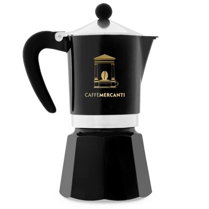 Fogão Moka Bialetti Edição Limitada Caffe Mercanti Black Oro - 6 Xícaras Imagem de Fogão Moka Bialetti Edição Limitada Caffe Mercanti Black Oro - 6 Xícaras
