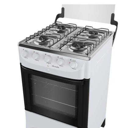 Imagem de Fogao Mueller 4 Bocas Branco Mesa de Inox com Acendimento Automático Bivolt (MFI4BB)