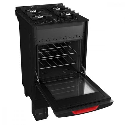 Imagem de Fogão Mueller 4 Bocas Com Mesa De Vidro E Grades De Ferro MFV4BF Preto Bivolt