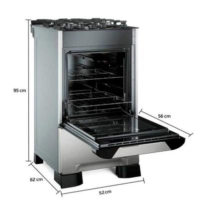 Imagem de Fogão Mueller 4 bocas Decorato Vetro Inox - Bivolt