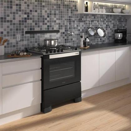 Imagem de Fogão Mueller 5 Bocas DeCOLORato Tripla Chama Preto Bivolt