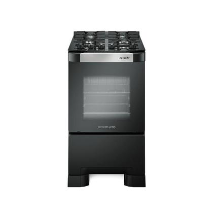 Imagem de Fogão Mueller Decorato Vetro Piso 4 Bocas Preto Fosco G3 601230050 Bivolt