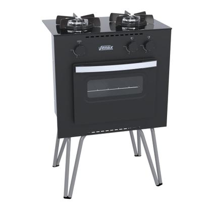 Imagem de Fogão Portátil 2 Bocas Venax Mini Cook Gas Glp Preto Fosco