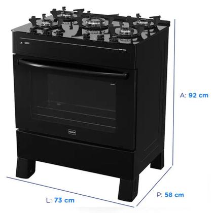 Imagem de Fogão Realce Smart Glass 5 Bocas Automático Mesa de Vidro