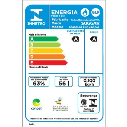 Imagem de Fogão Suggar Neo Glass 4 Queimadores Prata Bivolt Fgvng410prix