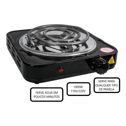 Imagem de Fogareiro Elétrico 1000 Watts Fogão Cooktop Qualquer Panela