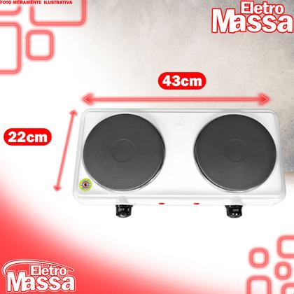 Imagem de Fogareiro Fogão Cook Top Duas Bocas 127v Chapa Elétrico Portátil 2000w Com Maçarico Automático Isqueiro A Gás