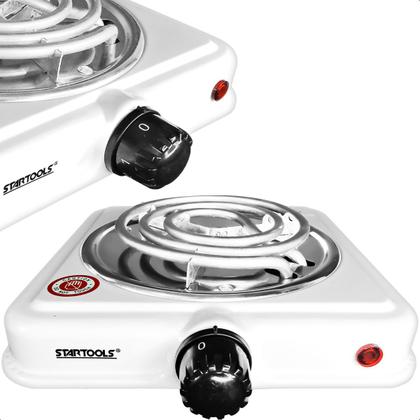 Imagem de Fogareiro Fogão Elétrico Portátil 1 Boca 127V 1000W com Maçarico a Gás Automático Recarregável